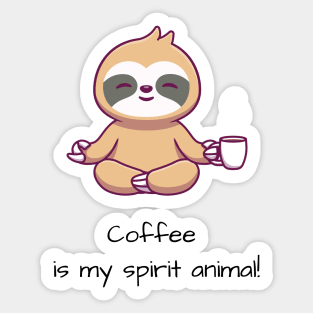 Sloth Namate Yoga and Coffee Sticker